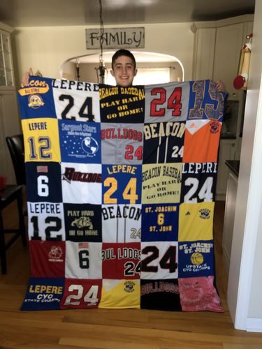 T-shirt quilt featuring bulldogs team by Jennifer from NY