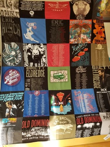 T-shirt quilt with country music, live performances themes by Cynthia from VA