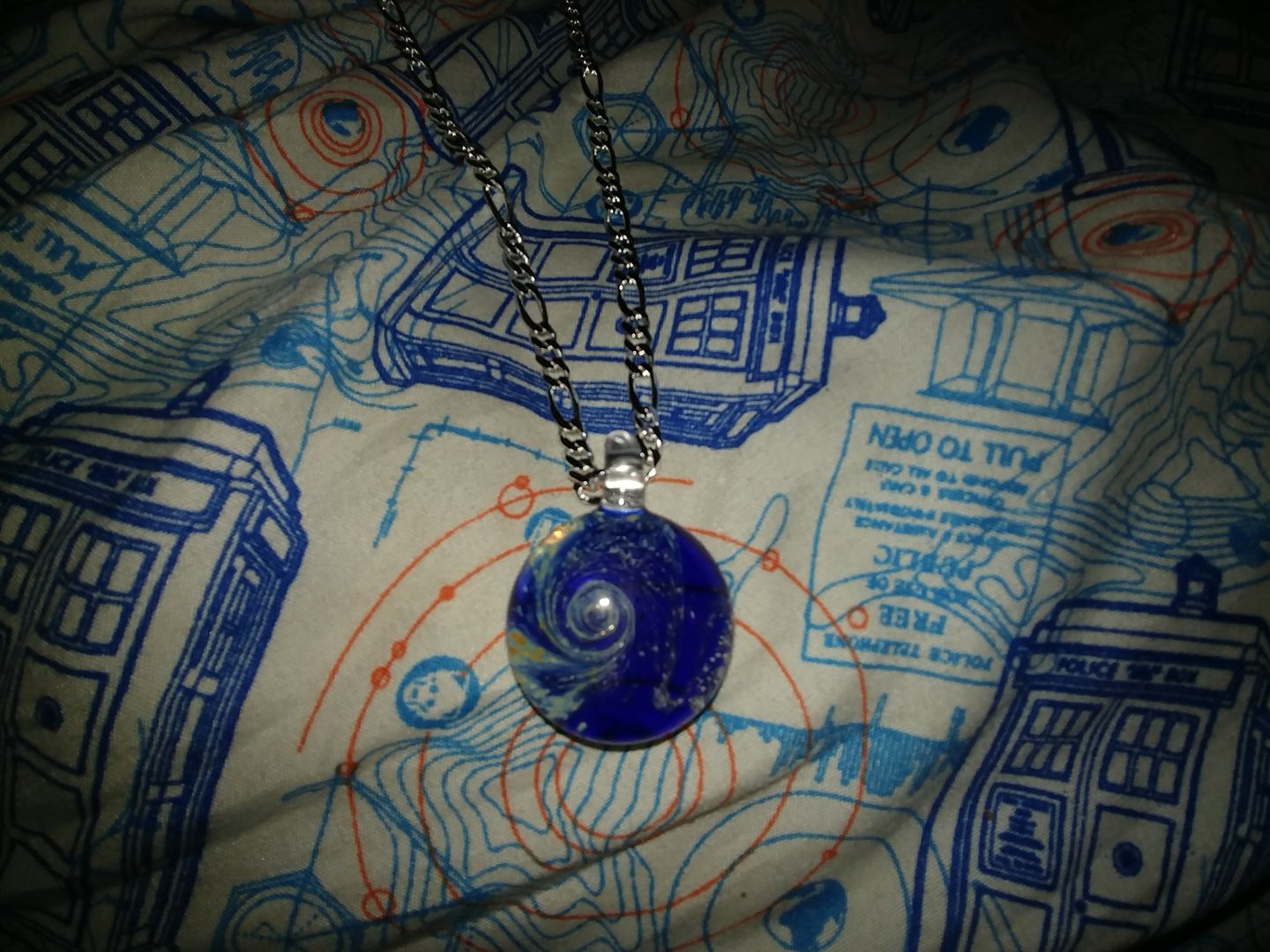 Customer photo review of Cosmic Swirl Memorial Pendant