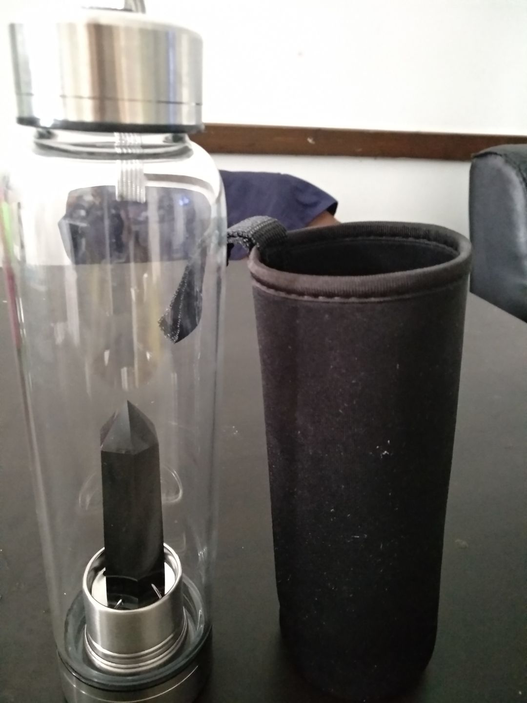 Customer photo review of Crystal Wand Water Bottle + Protective Sleeve (Stainless Steel)
