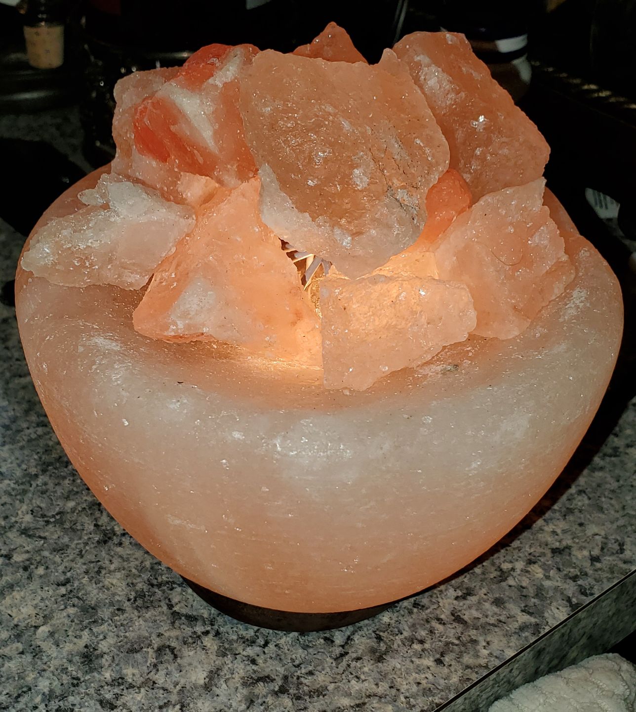 Customer photo review of Fire Bowl Himalayan Salt Lamp