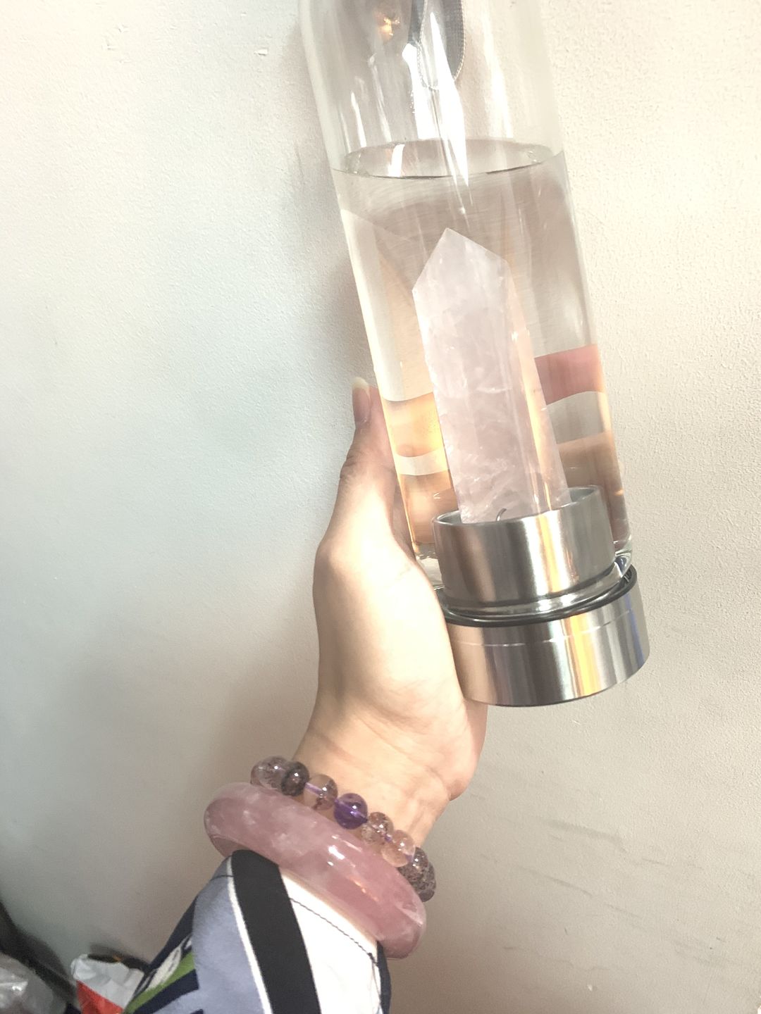 Customer photo review of Crystal Wand Water Bottle + Protective Sleeve (Stainless Steel)