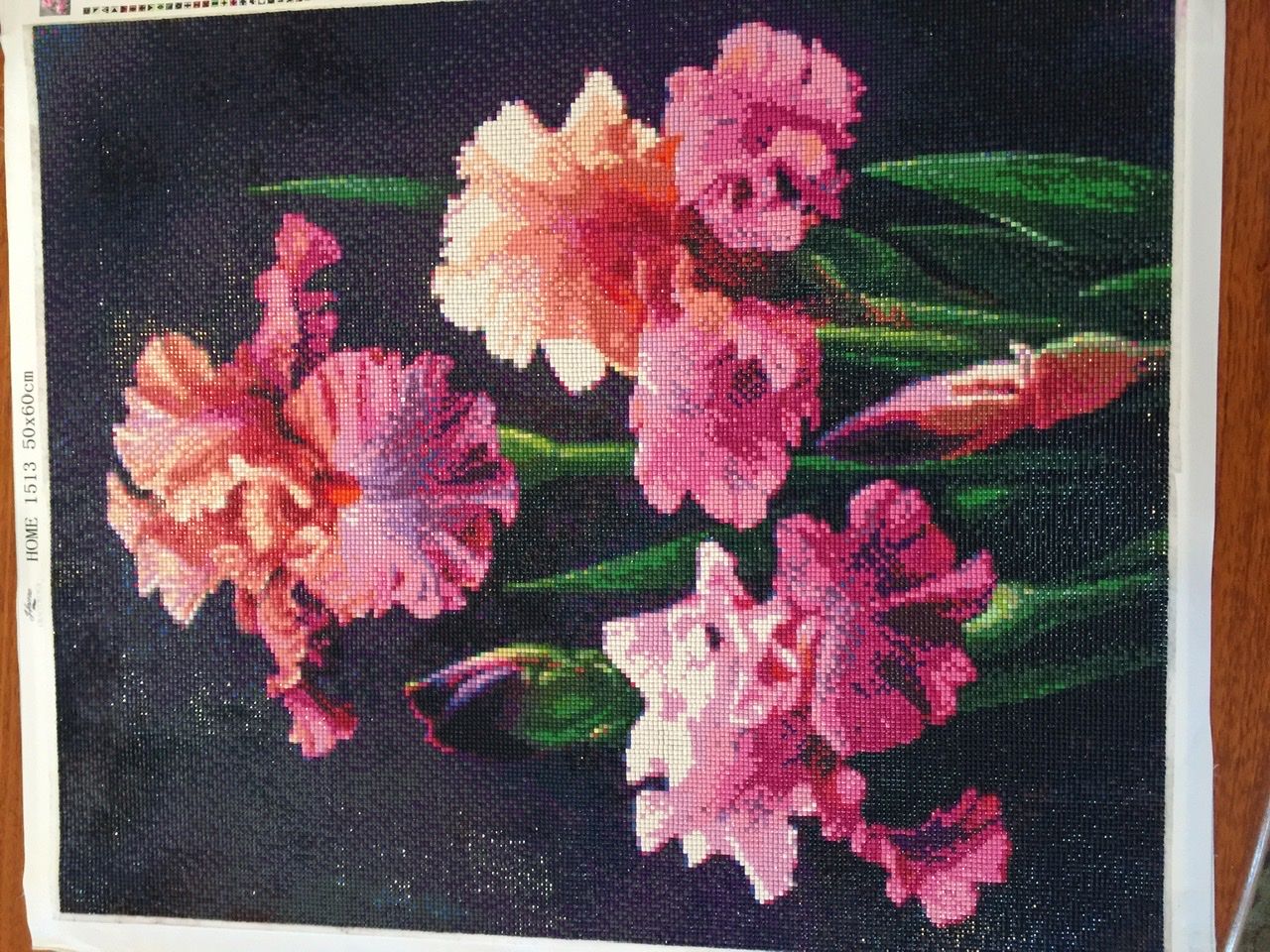 Customer photo review of Beautiful Flowers - Diamond Painting Kit