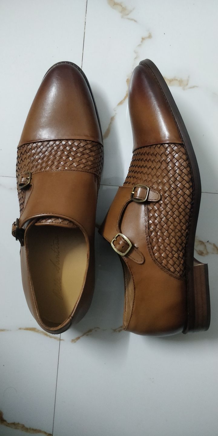 Customer photo review of Handwoven Double Monk Straps - Brown