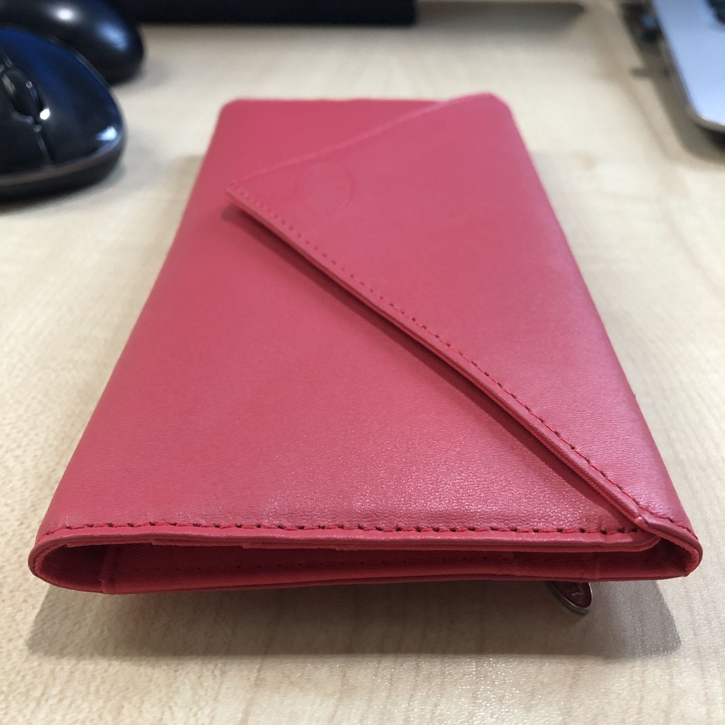 Customer photo review of Leather Slimvelope Coral Pink
