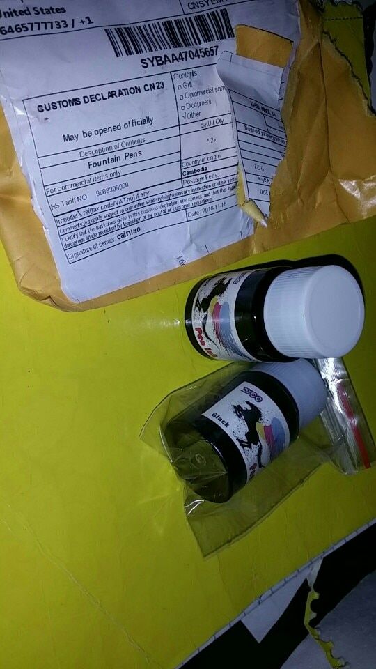 Customer photo review of Bottled Fountain Pen Ink