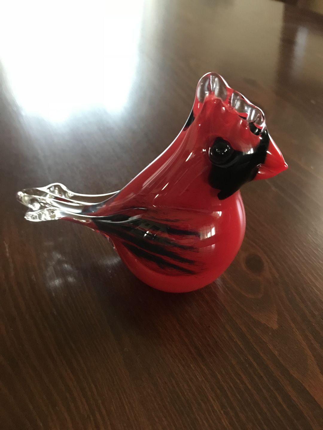 Customer photo review of Glass Cardinal with Infused Cremation Ashes