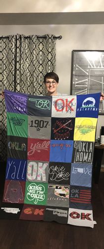T-shirt quilt with oklahoma culture, southern culture themes by Karlee from OK
