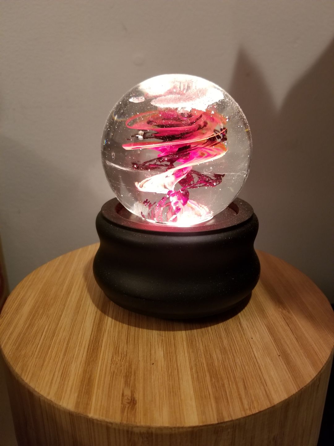 Customer photo review of Black Wood Illuminated 3" Stand