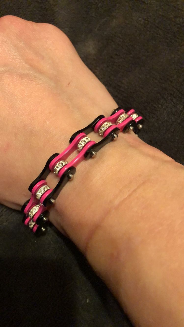 Customer photo review of Cycolinks Punk Pink Crystal Bracelet