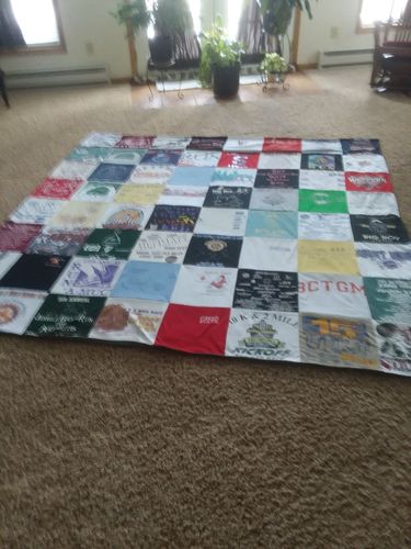 T-shirt quilt from university of wisconsin by Cindy from OH