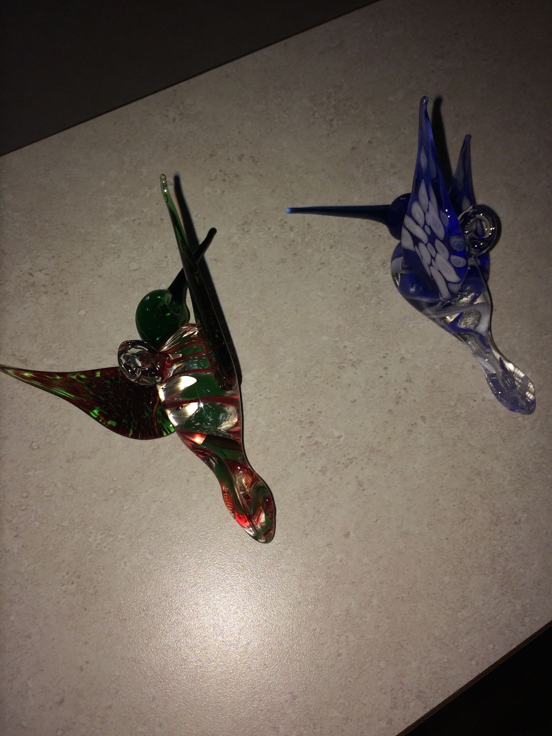 Customer photo review of Blue Glass Hummingbird with Infused Ash
