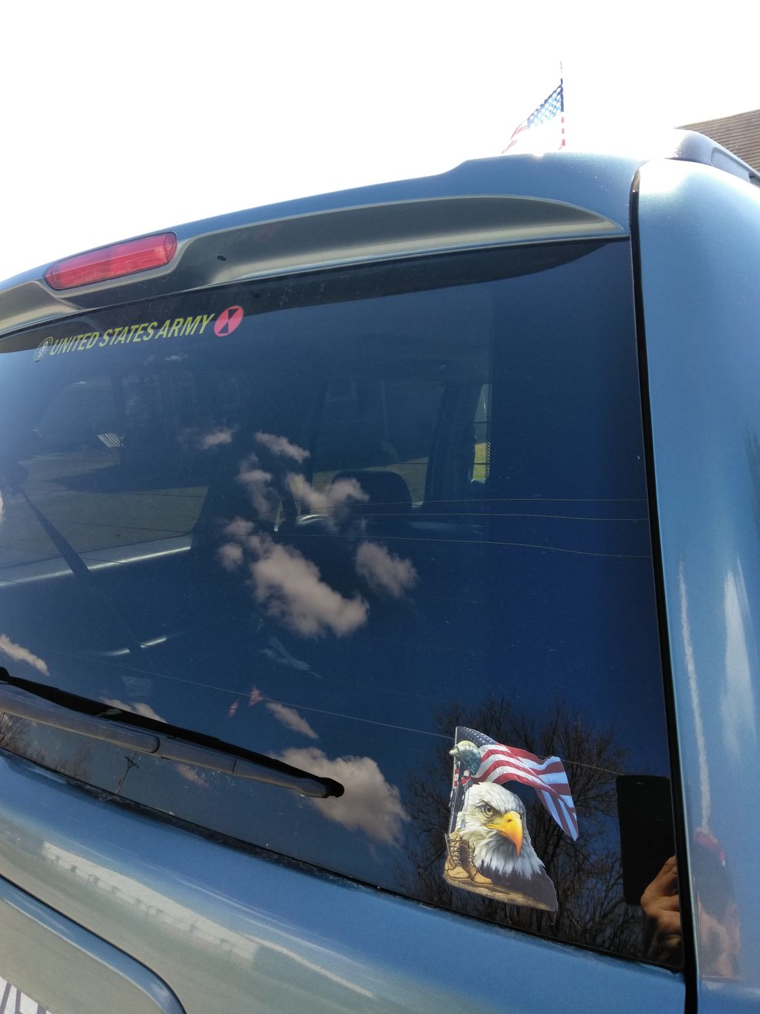 Customer photo review of Stand For The Flag, Kneel For The Fallen 4" Decal