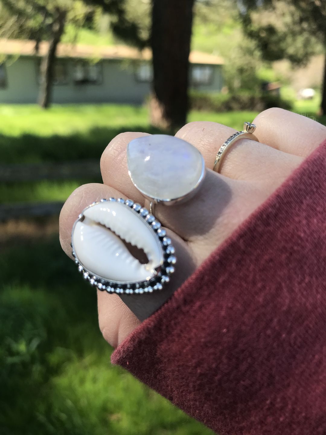 Customer photo review of Rain Drop Moonstone Ring