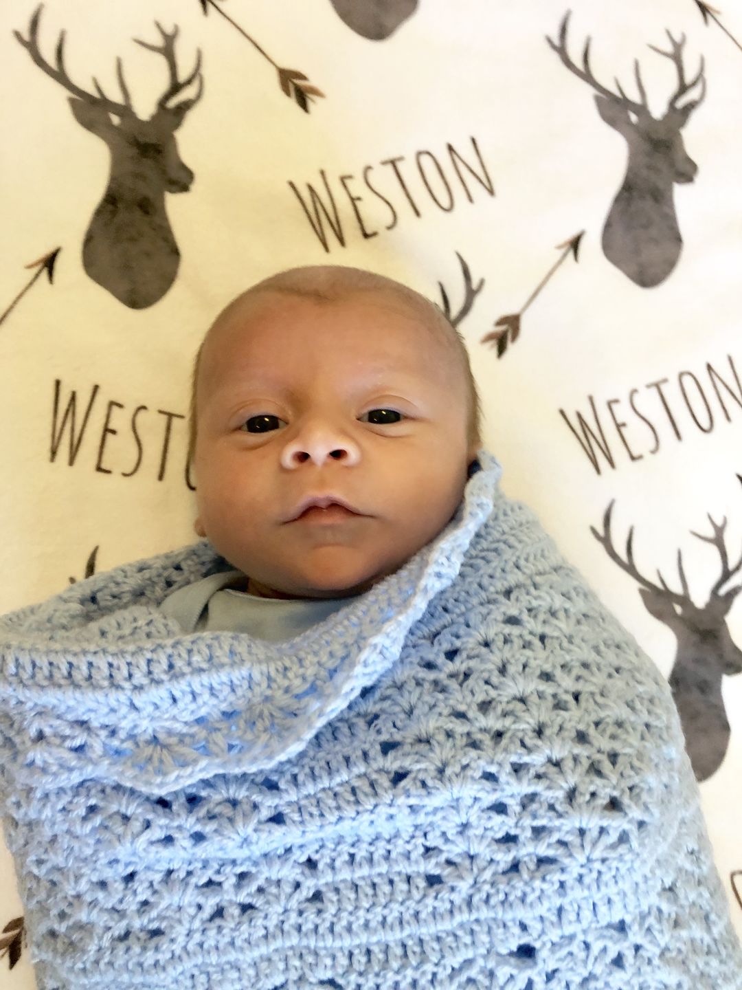 Customer photo review of Deer baby blanket, Woodland blanket, Personalized baby boy blanket, Fleece
