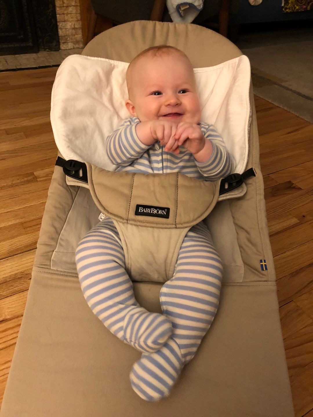 Customer photo review of Footie Pajamas, Merino Wool, Blue