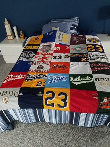 T-shirt quilt from university of maryland, baltimore county by Patricia from NY