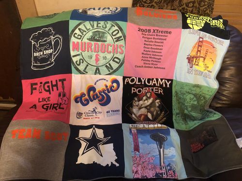 T-shirt quilt featuring dallas cowboys by Ashley from LA