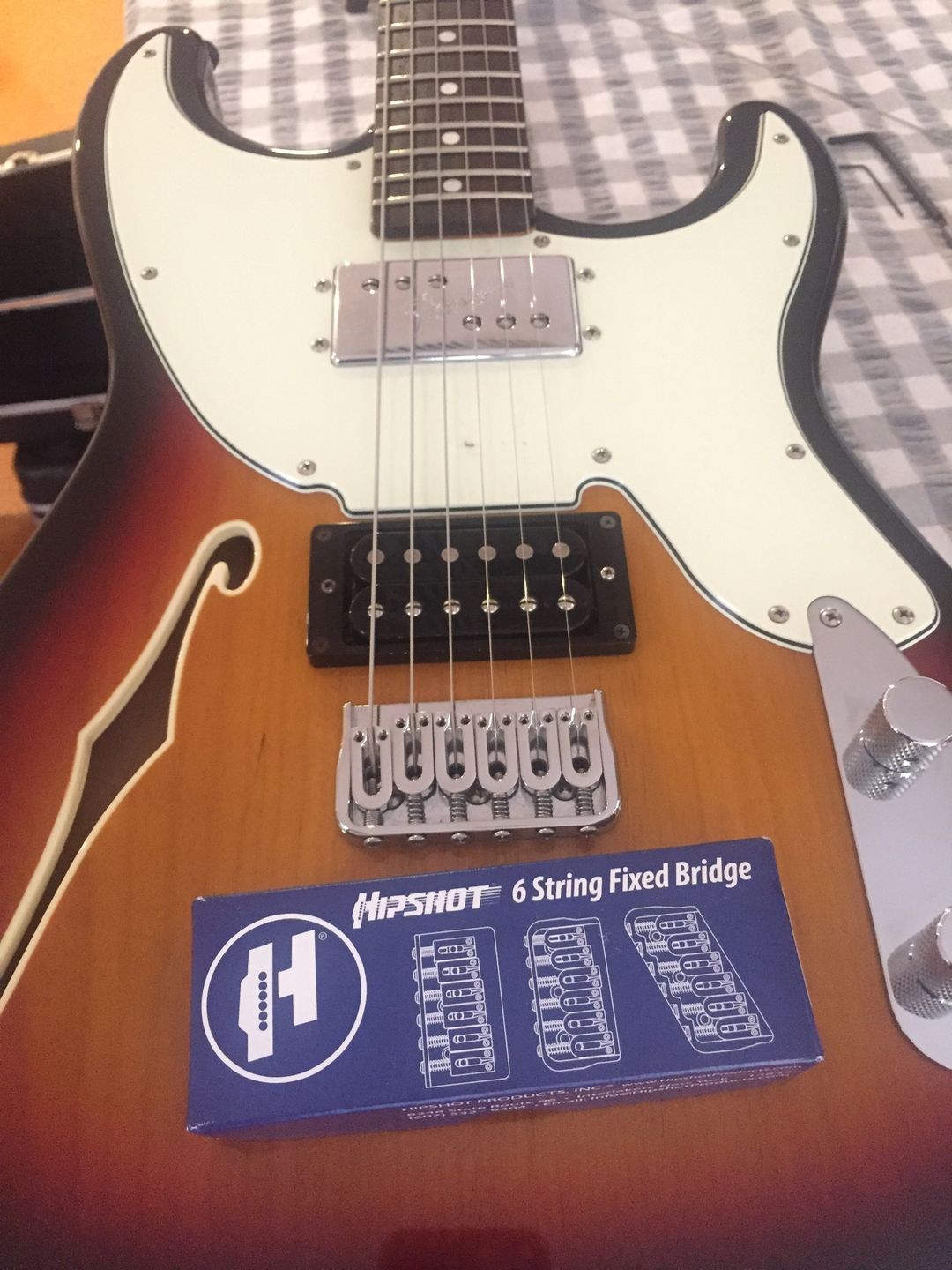 Customer photo review of 6 String Fixed Guitar Bridge