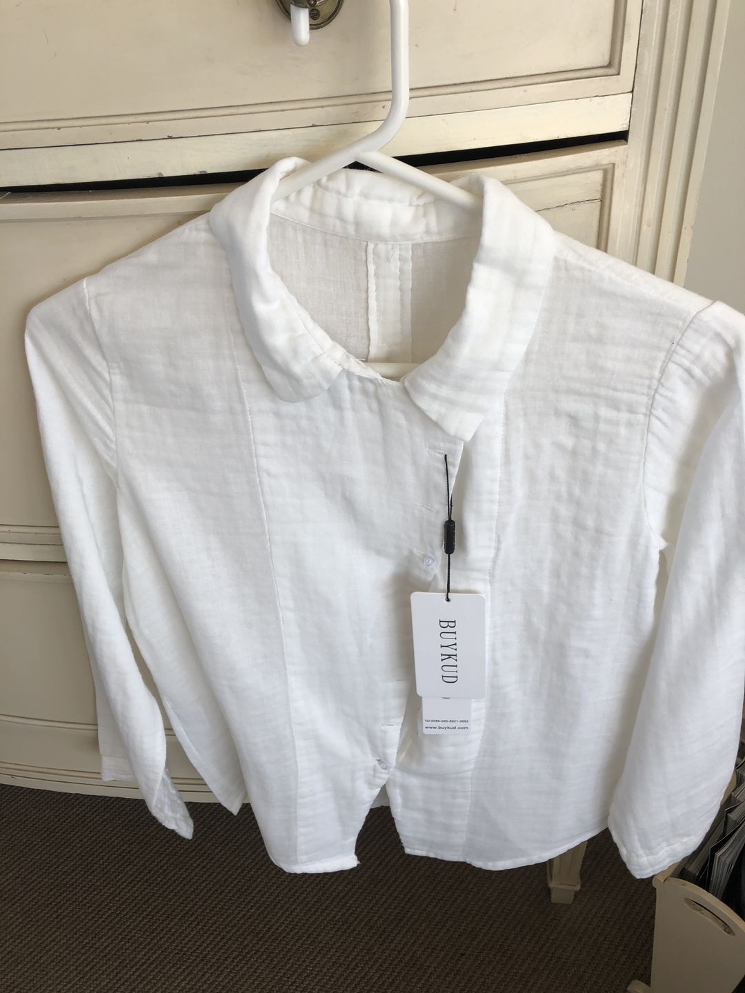 Customer photo review of PLUS Size - Retro  Solid Color Long Sleeve 100% Cotton Shirt