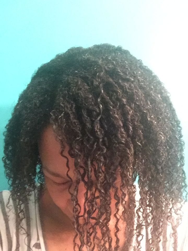 Customer photo review of Curly Hair Moisturizer for Strengthening Hair with Organic Avocado Oil and Organic Castor Oil with Vanilla Berry Fragrance