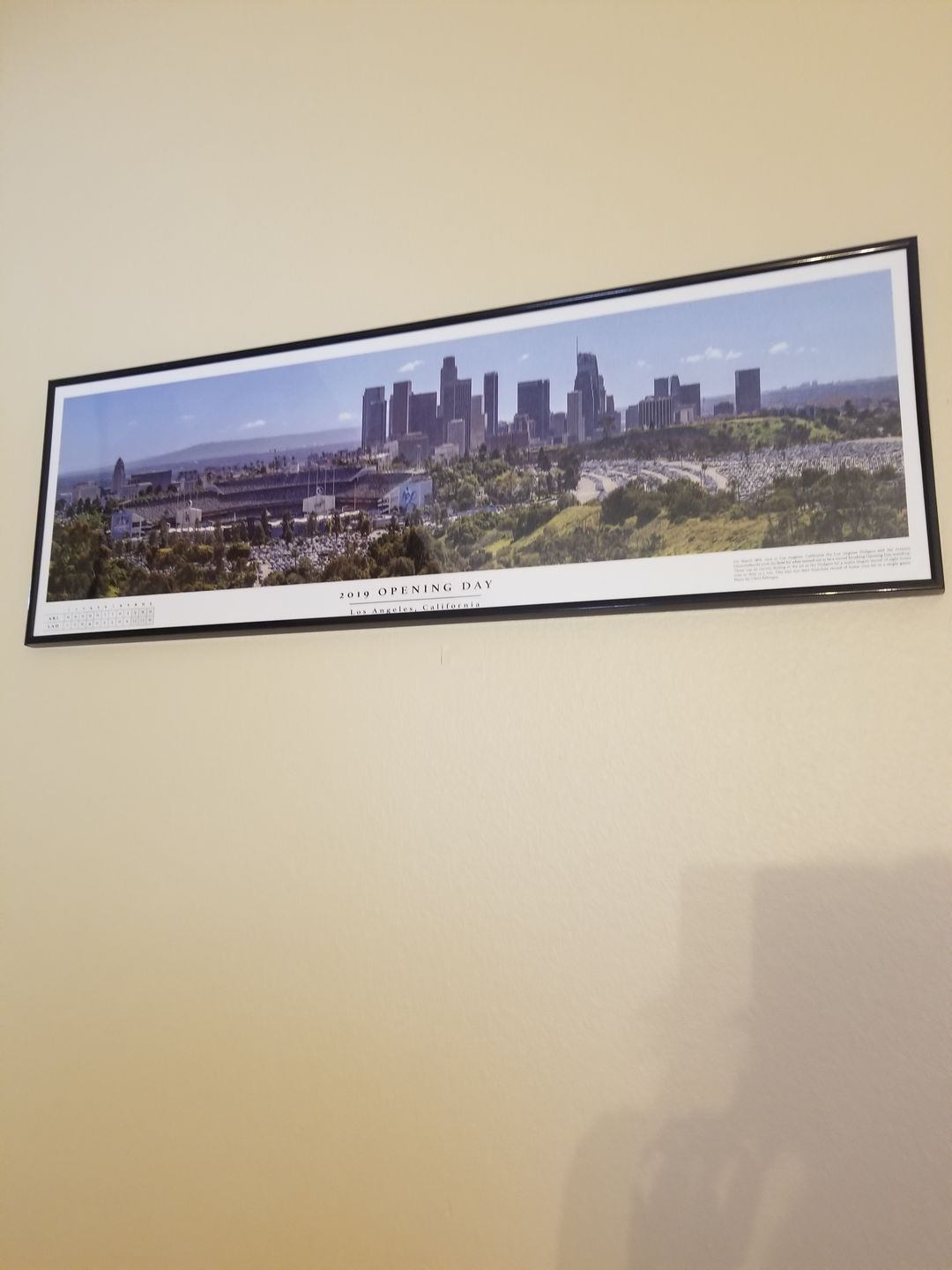 Customer photo review of Dodger Stadium 2019 Opening Day Poster With Boxscore