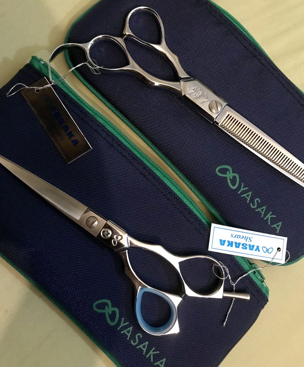 Customer photo review of Yasaka Offset Cutting & Thinning Scissors Set