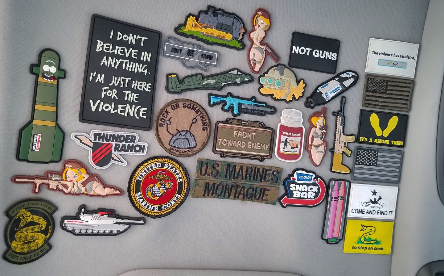 Customer photo review of The Violence Has Escalated Morale Patch