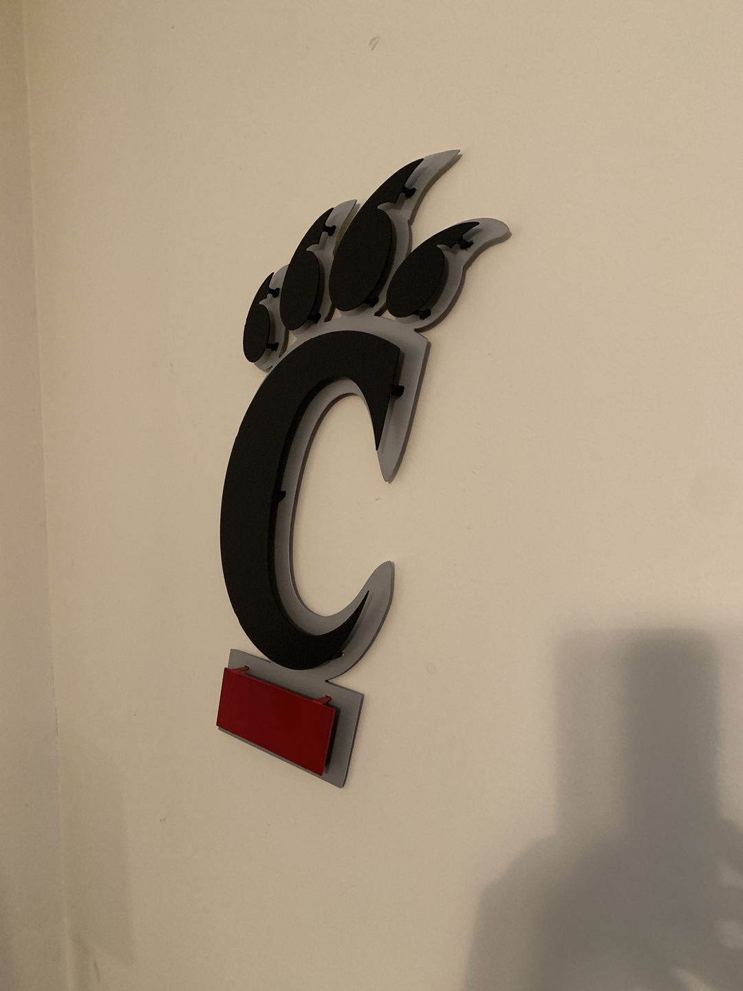 Customer photo review of University of Cincinnati "C" 3D Vintage Metal Artwork