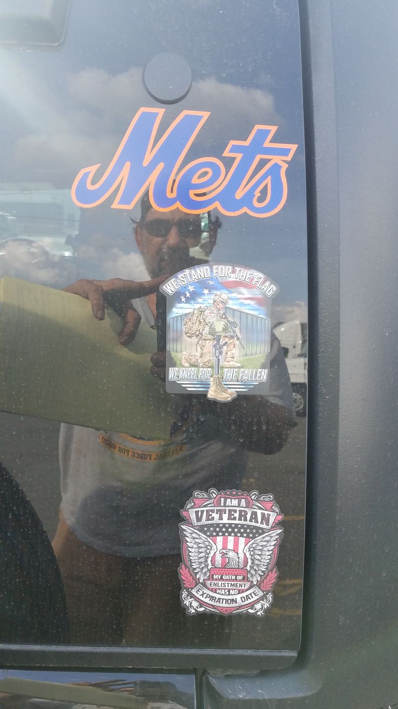 Customer photo review of I Am A Veteran - Eagle 4" Decal