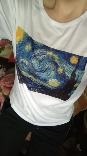 Customer photo review of Starry night printed tshirt