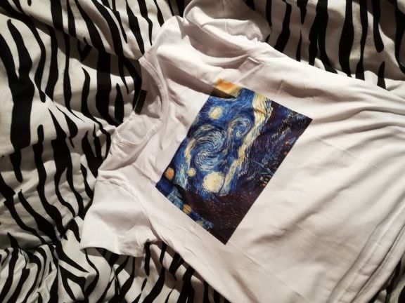 Customer photo review of Starry night printed tshirt