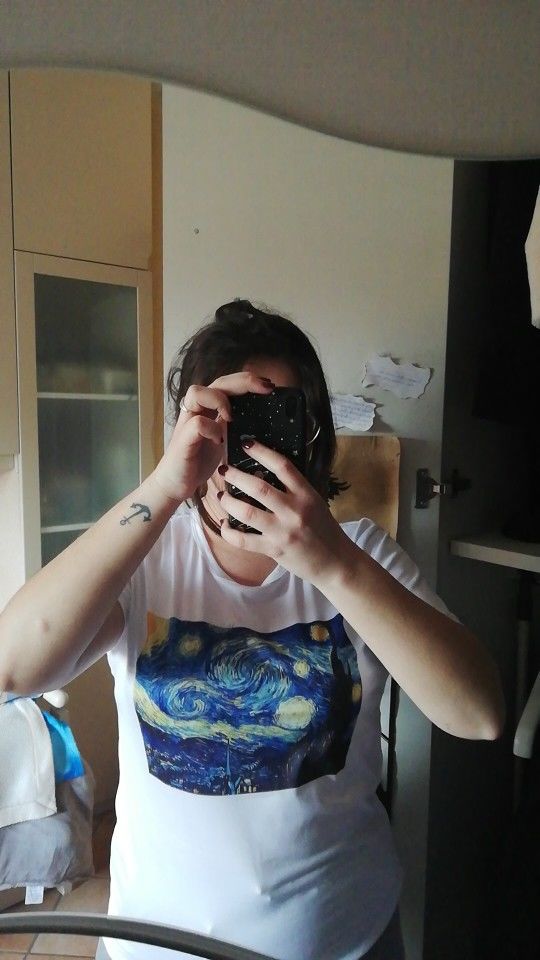 Customer photo review of Starry night printed tshirt