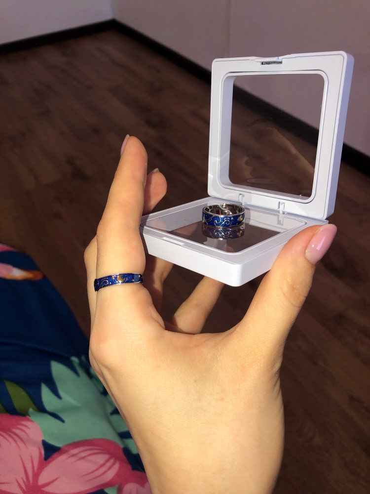 Customer photo review of Van Gogh The Starry Night Couple Rings