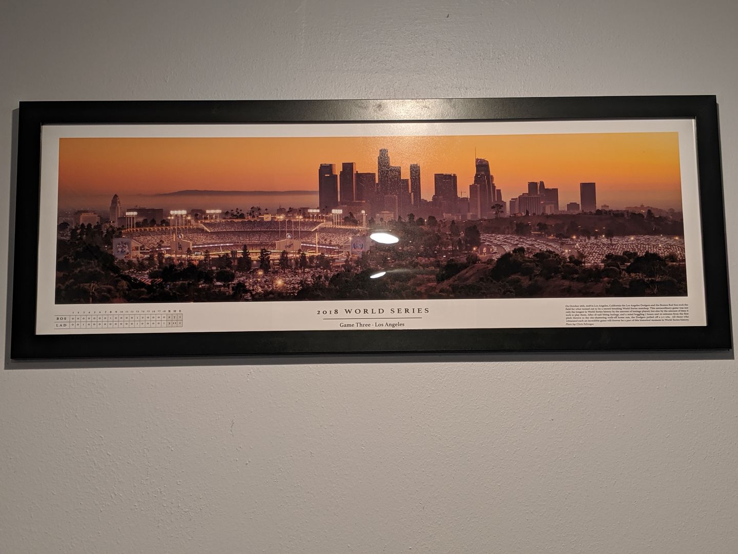 Customer photo review of Dodger Stadium 2018 World Series Historic Game Three Poster With Boxscore