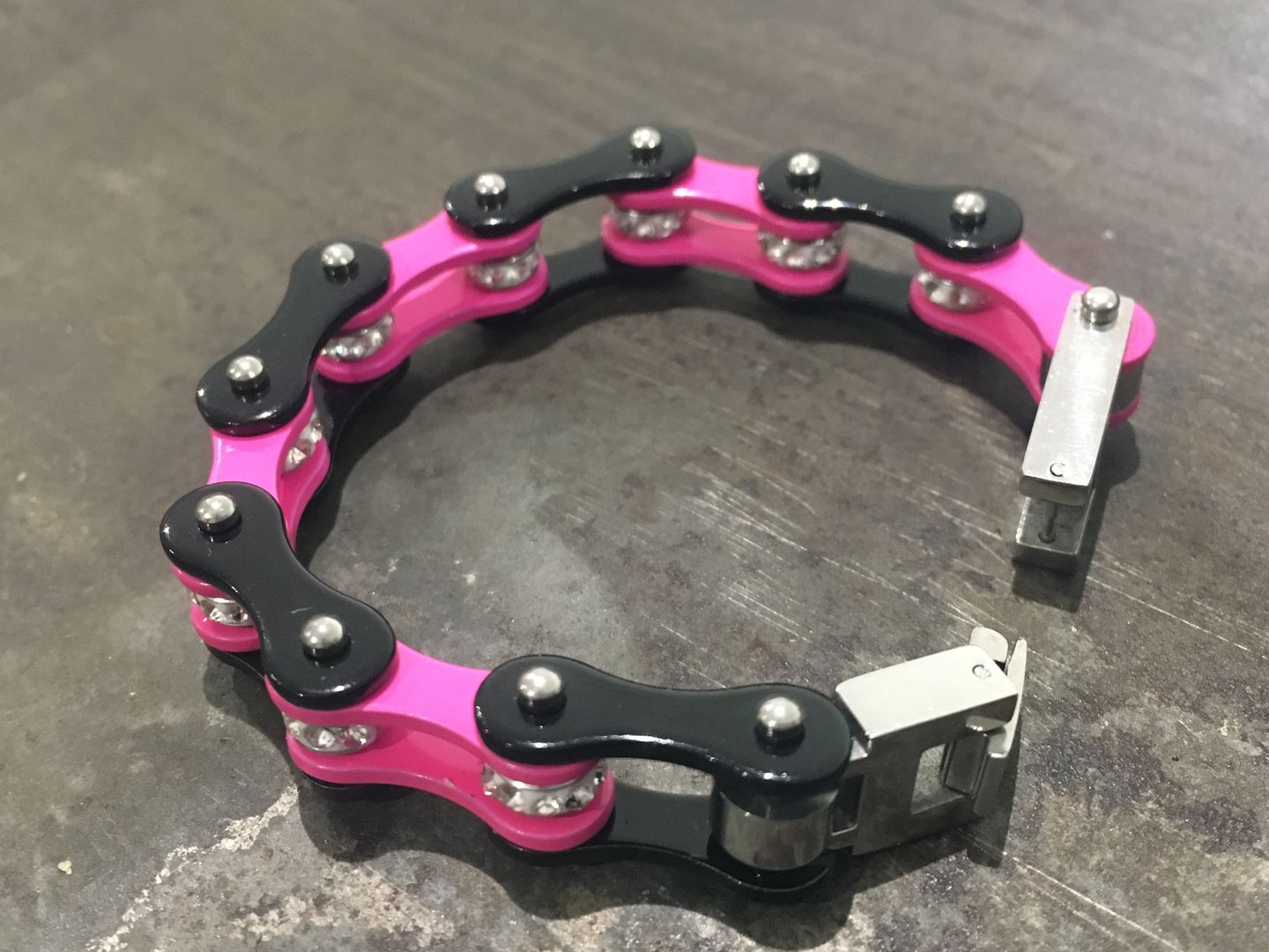 Customer photo review of Cycolinks Punk Pink Crystal Bracelet