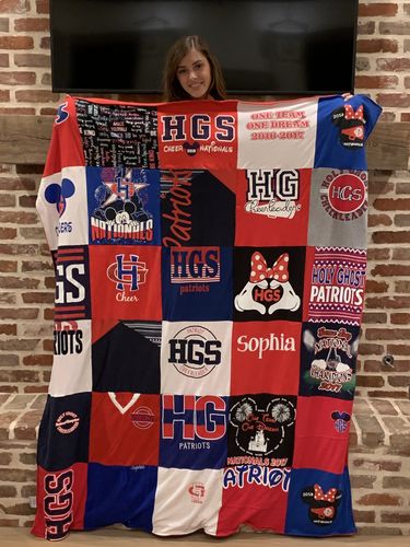 T-shirt quilt featuring hgs patriots by Nancy from LA