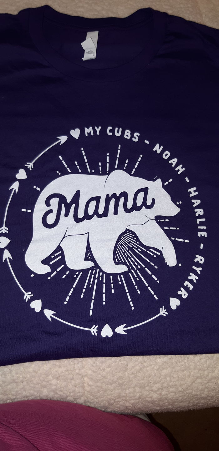 Customer photo review of PERSONALIZED Mama Bear Premium Tees