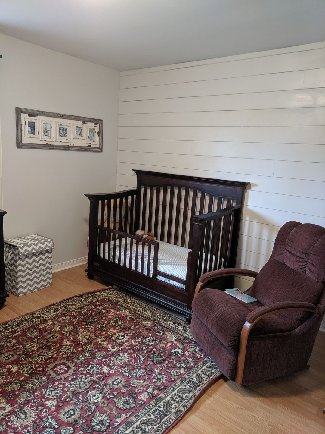 Customer photo review of Toddler Blanket, 4 Season Merino Wool Blanket, 52.5" x 40", Gray Stripes