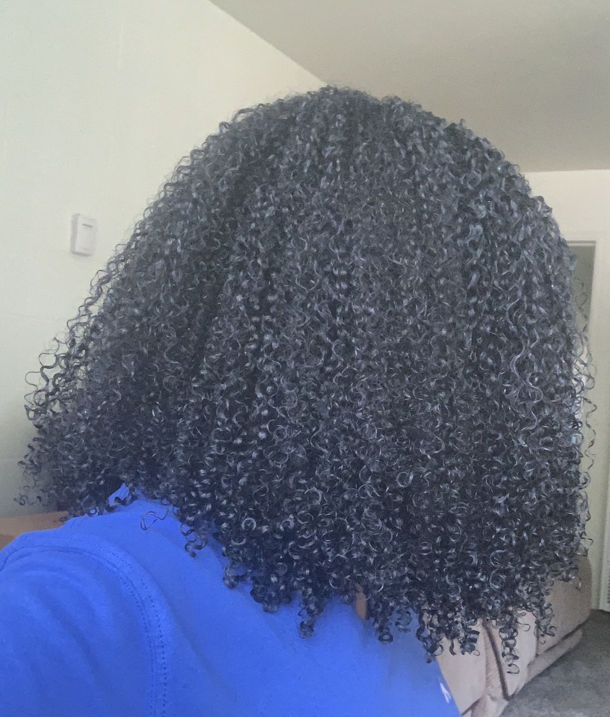 Customer photo review of Curly Hair Moisturizer for Strengthening Hair with Organic Avocado Oil and Organic Castor Oil with Vanilla Berry Fragrance