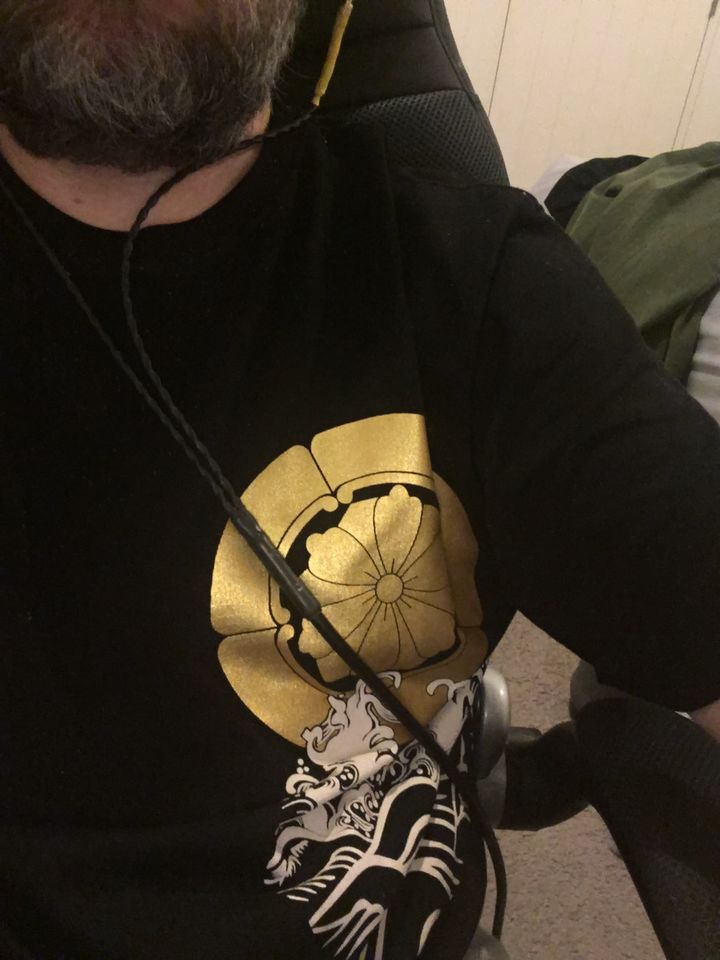 Customer photo review of The Golden Koi Painted T-shirt