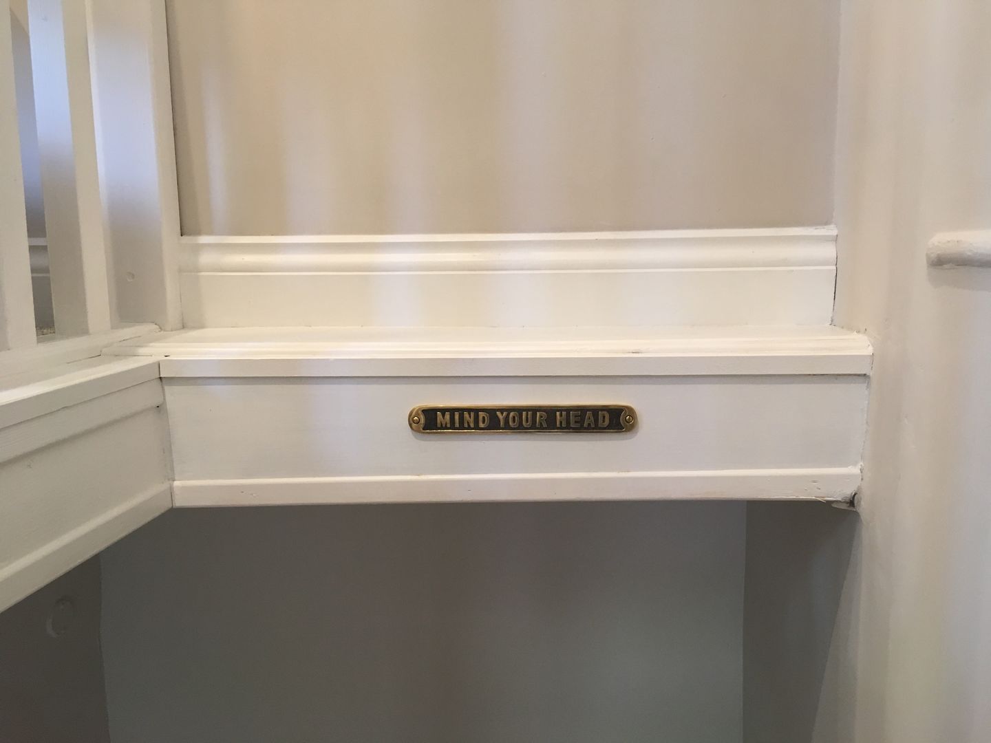 Customer photo review of Mind Your Head Sign · Brass ·