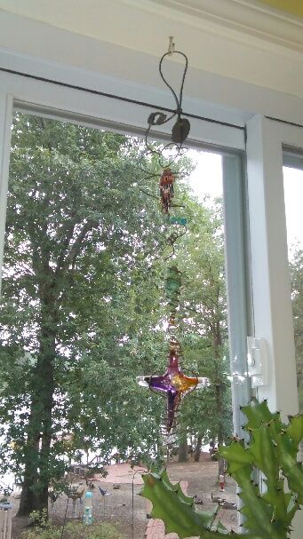 Customer photo review of Dichroic Starfish Suncatcher with Infused Cremains