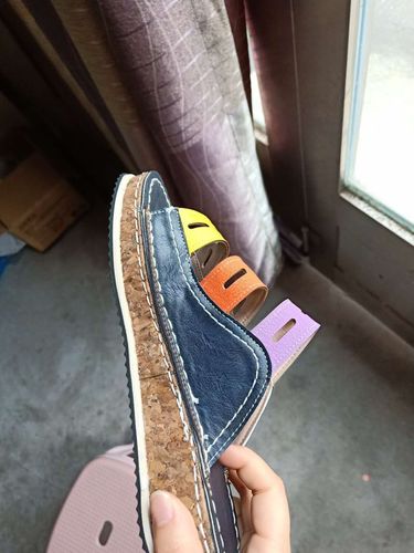 chic three color stitching sandals