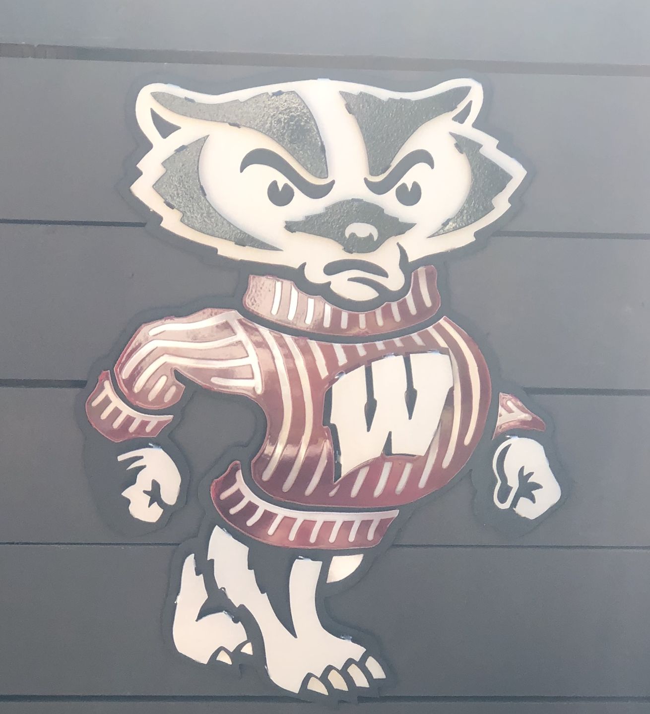Customer photo review of University of Wisconsin Badger 3D Vintage Metal Artwork