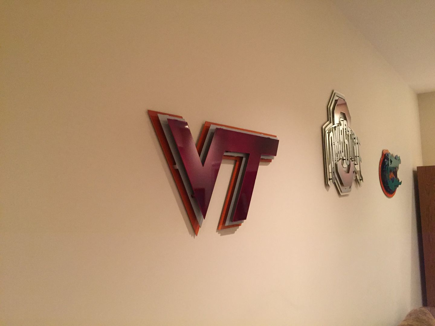 Customer photo review of Virginia Tech 3 Layer "VT" 3D Vintage Metal Art 25.5" x 12"