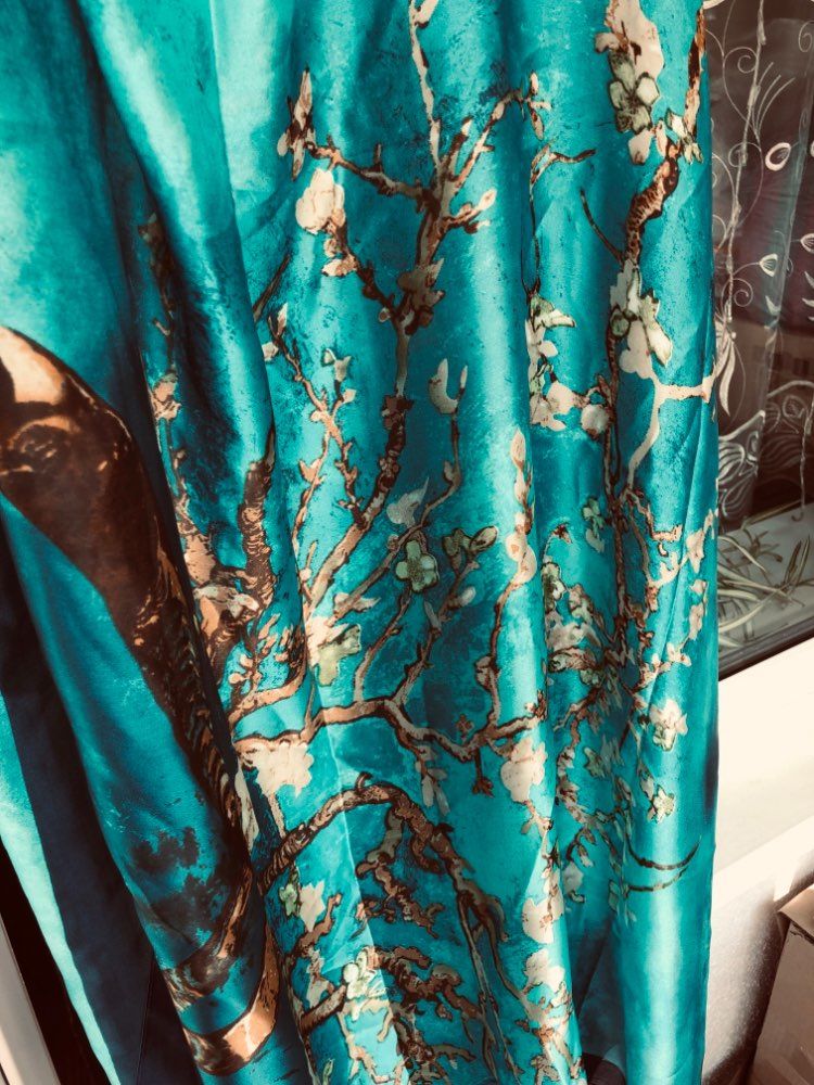 Customer photo review of Almond blossom silk Scarf