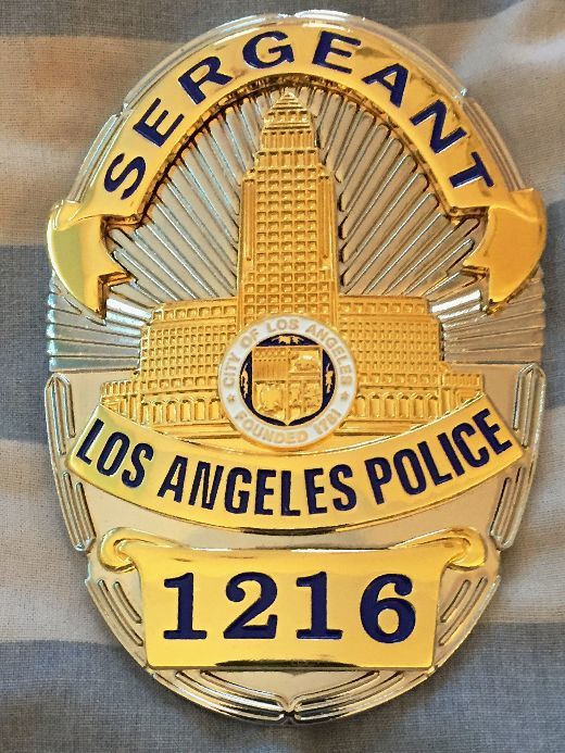Customer photo review of LAPD Los Angeles Sergeant Police Badge Solid Copper Replica Movie Props With Number 1216