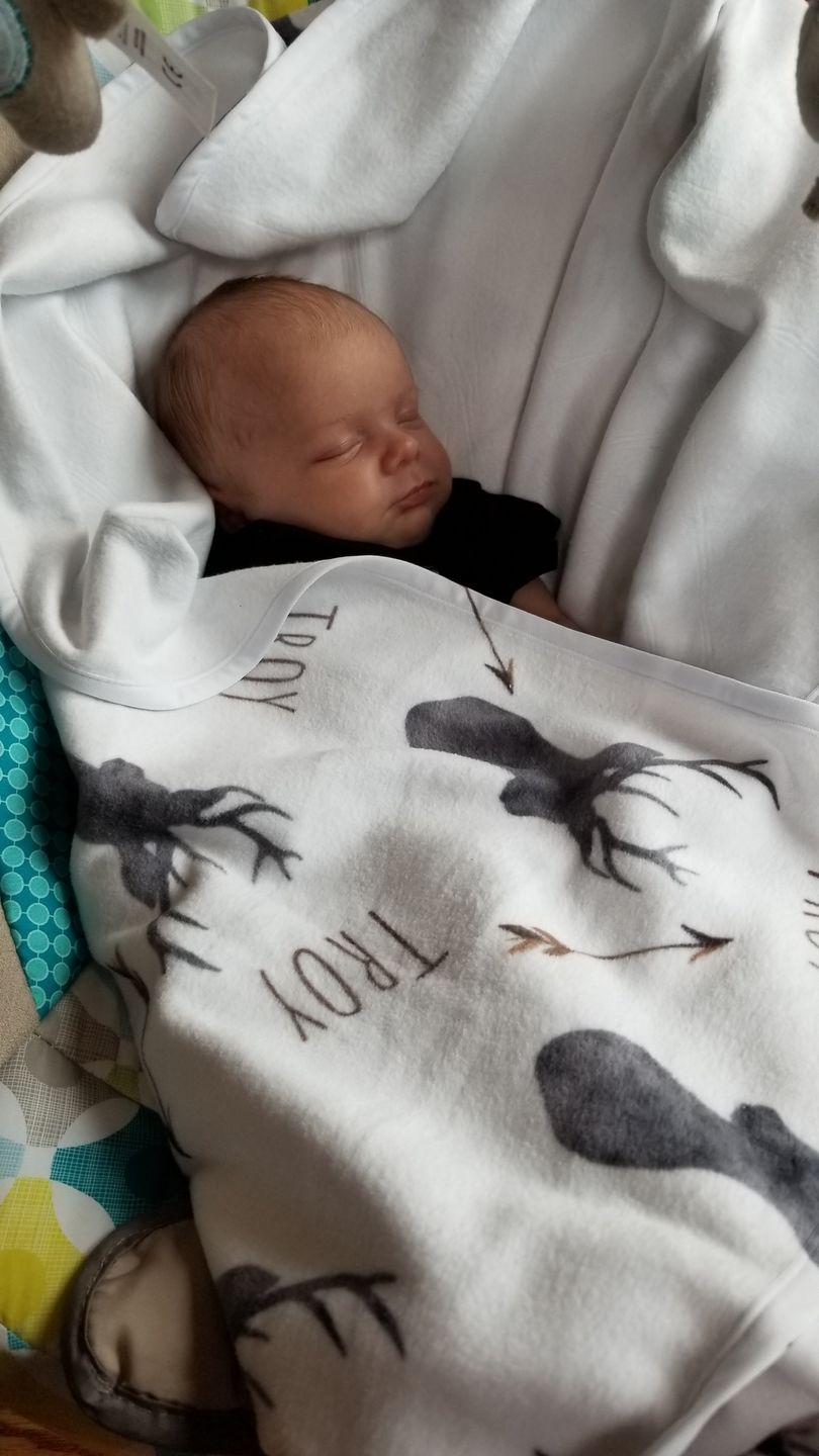 Customer photo review of Deer baby blanket, Woodland blanket, Personalized baby boy blanket, Fleece
