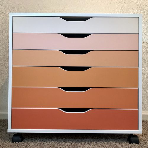Turquoise Ombre Pattern Decal Set For Ikea Alex Drawer Unit